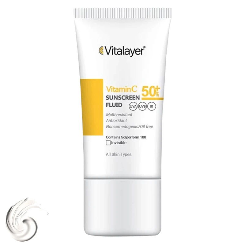 فلوئید ضدآفتاب  ویتالیر SPF50 مدل Vitamin C